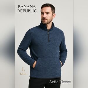Banana Republic Men’s Artic Fleece Quarter-Zip Pullover Blue Size L Tall